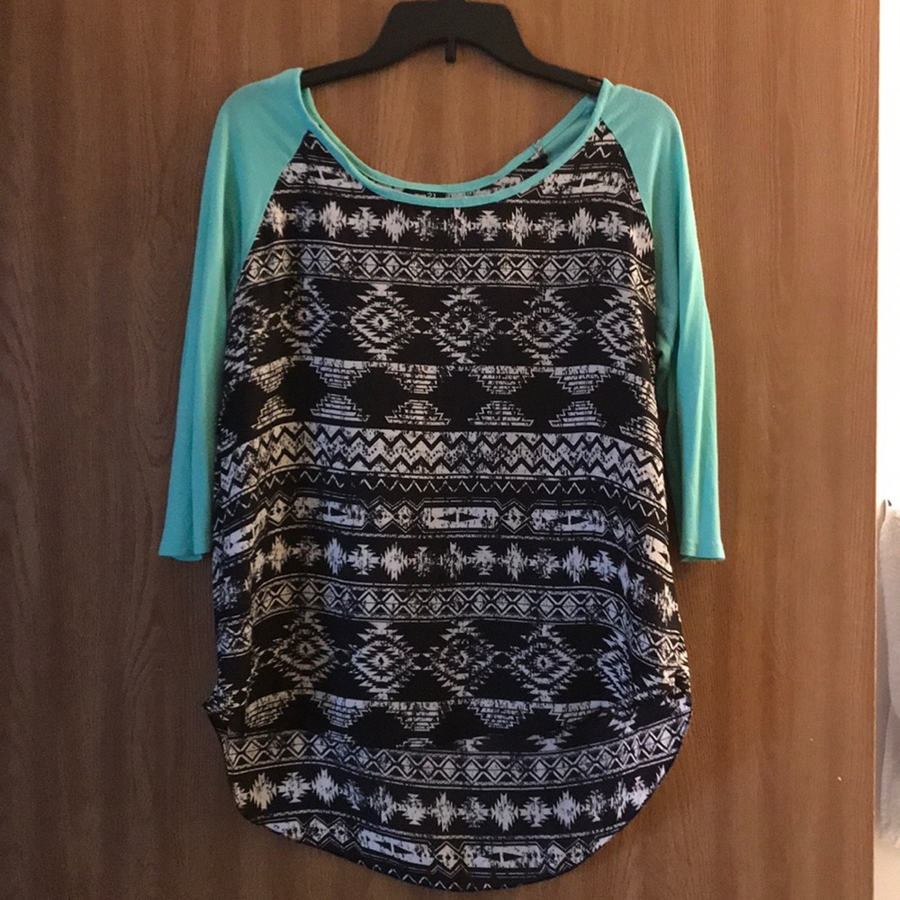 Tribal print top with half sleeves